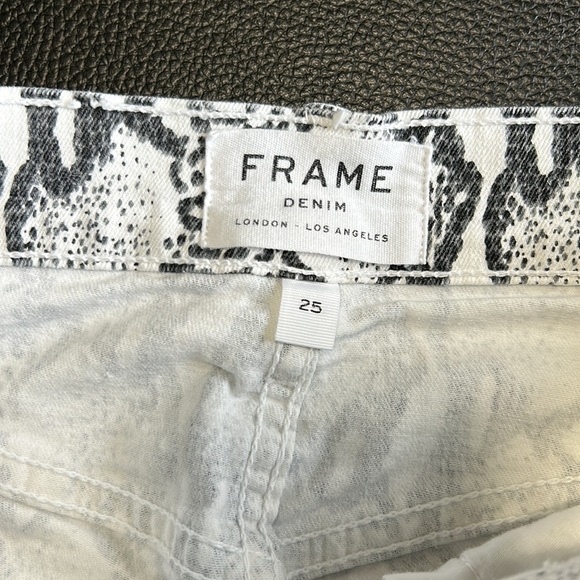 FRAME DENIM Ali High Rise Cigarette Snake Print Jeans Multi Gris Sz 25 - Picture 13 of 16